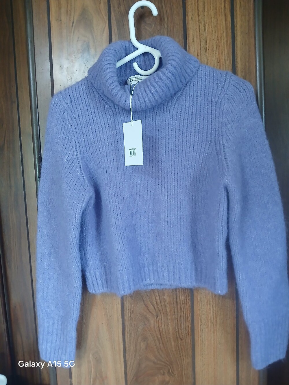 & Other Stories Lavender Cropped Turtleneck Sweater